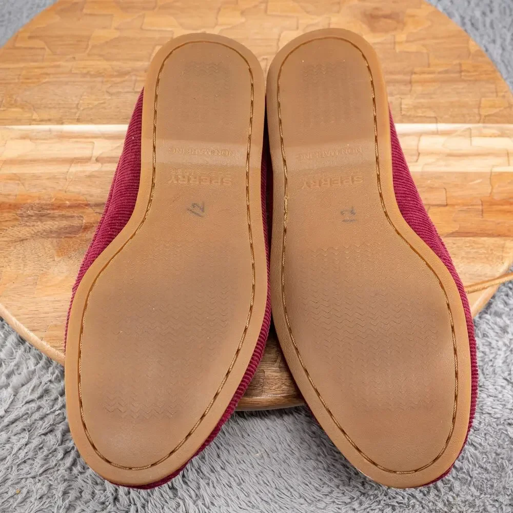 SPERRY Red Maroon Corduroy Boat Shoes‎ Mens Size 10 M